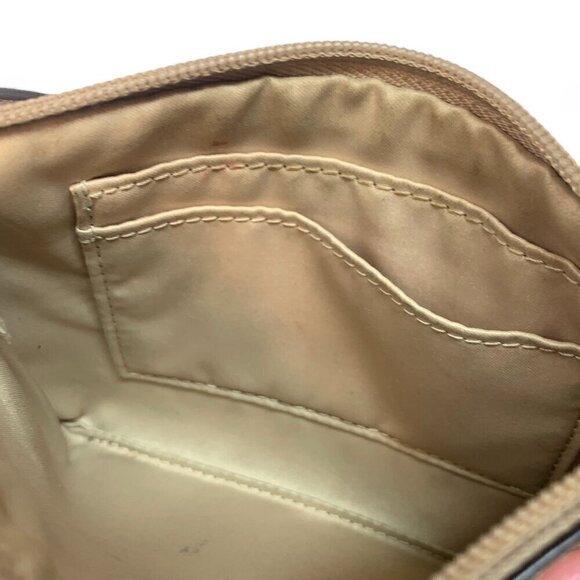 COACH Darcy Bow Small Zip Wristlet Silver/Sand Cross Grain Leather G1481-F51672 - Picture 3 of 9